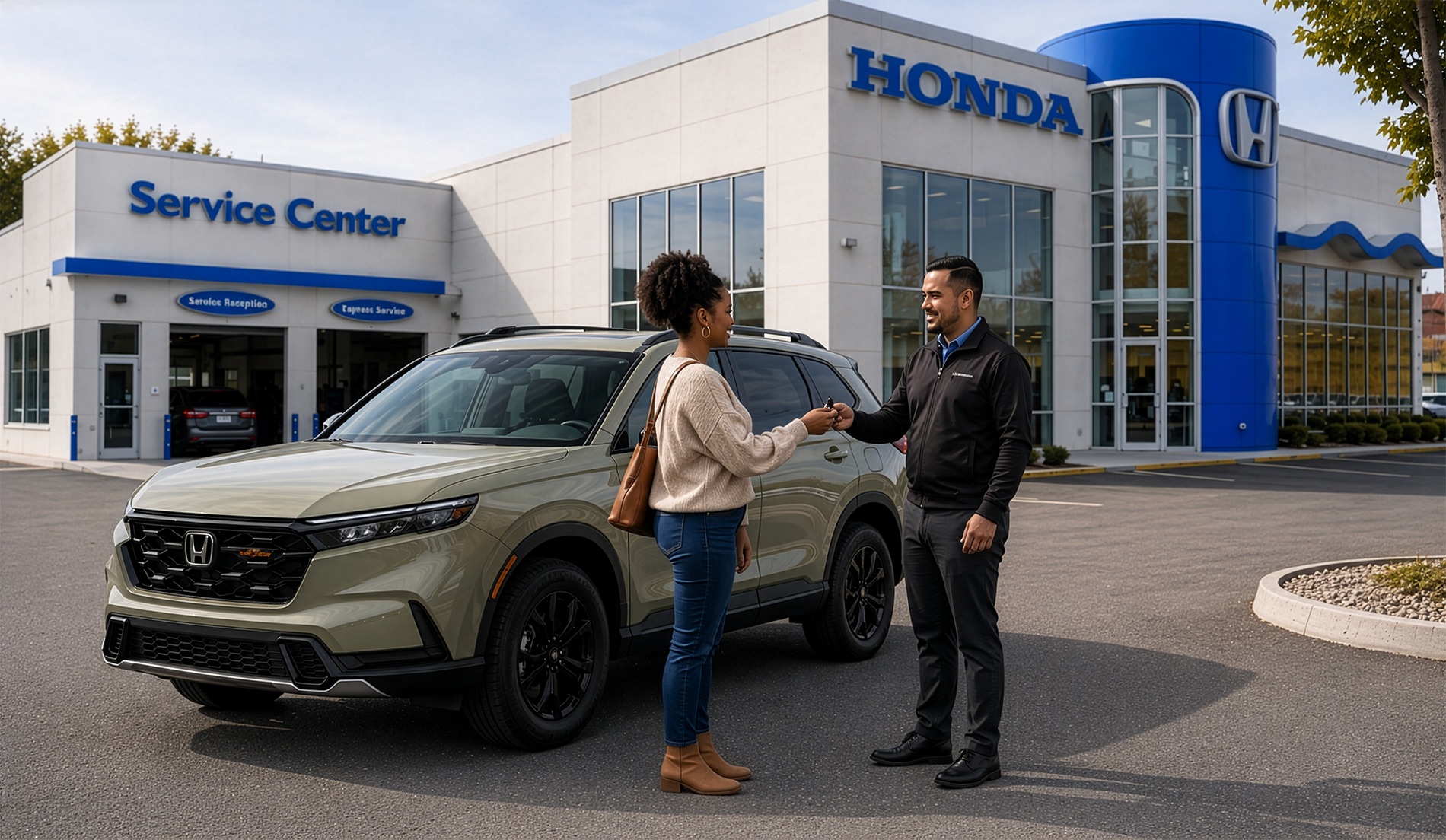 Honda CR-V owner arriving for scheduled maintenance at Rensselaer Honda in Troy, New York