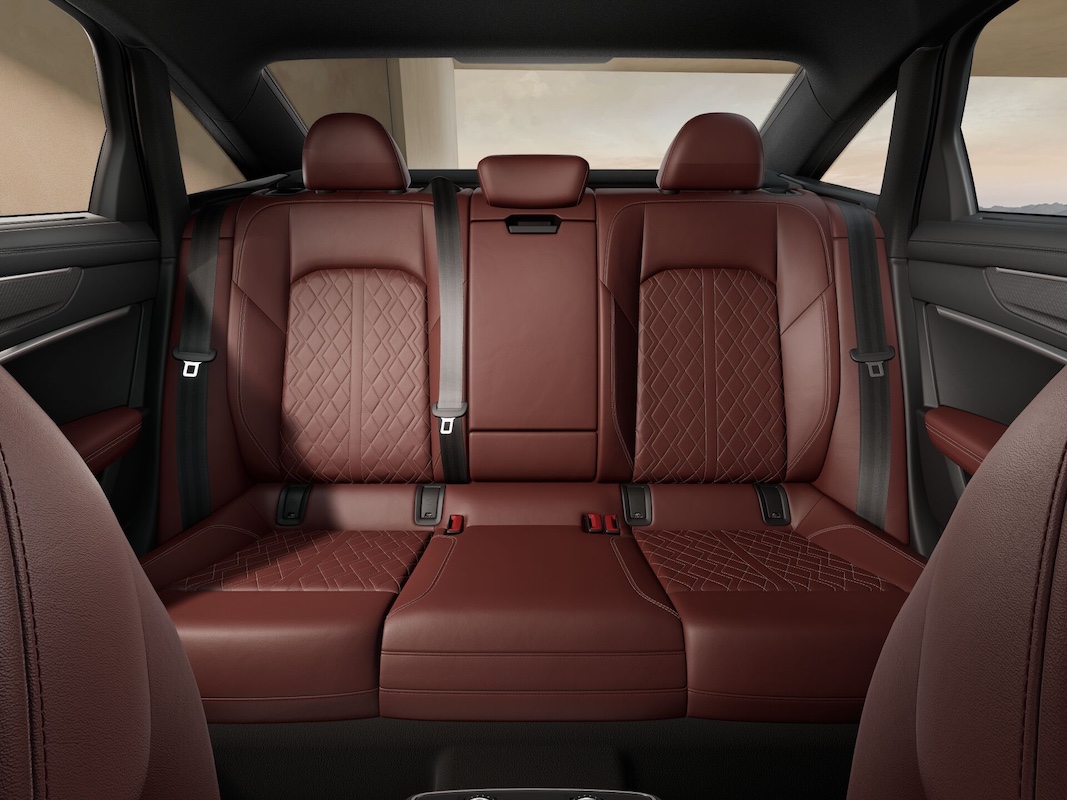 2025 Audi A6 Lineup Arras Red with Agate Gray stitching 
