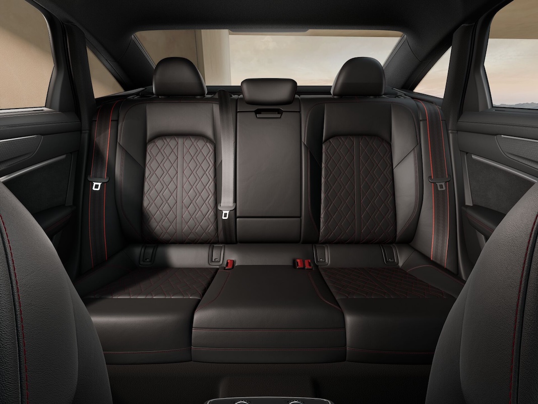 2025 Audi A6 Lineup Black with Express Red Stitching 