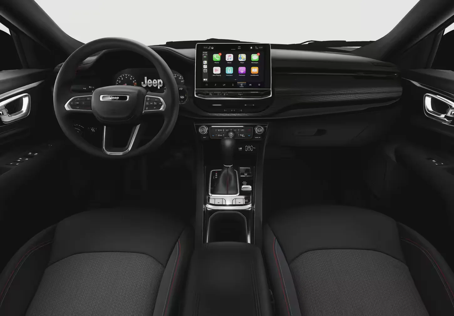 2025 Jeep Compass Black/Ruby Red Premium Cloth