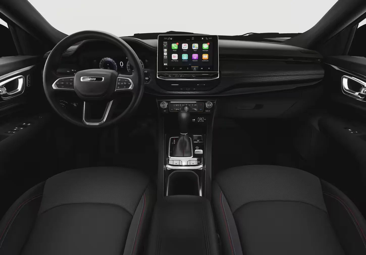 2025 Jeep Compass Black/Ruby Red Premium Leather-Trimmed