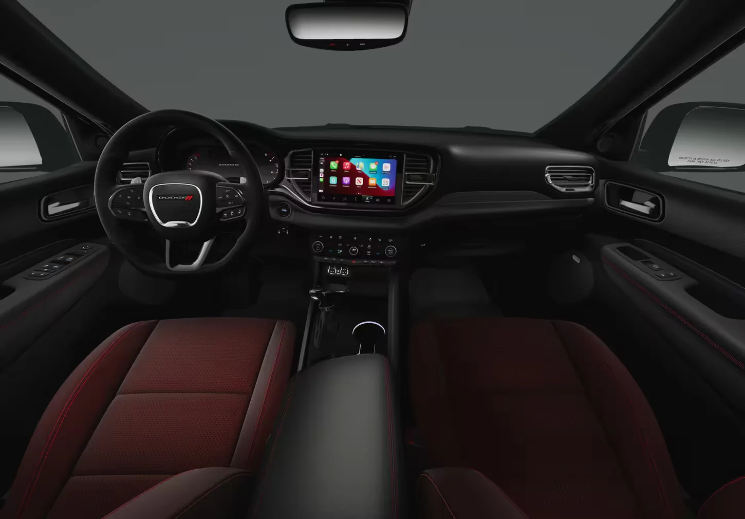2025 Dodge Durango Black & Ebony Red Interior Colors - Leather-Trimmed Bucket Seats