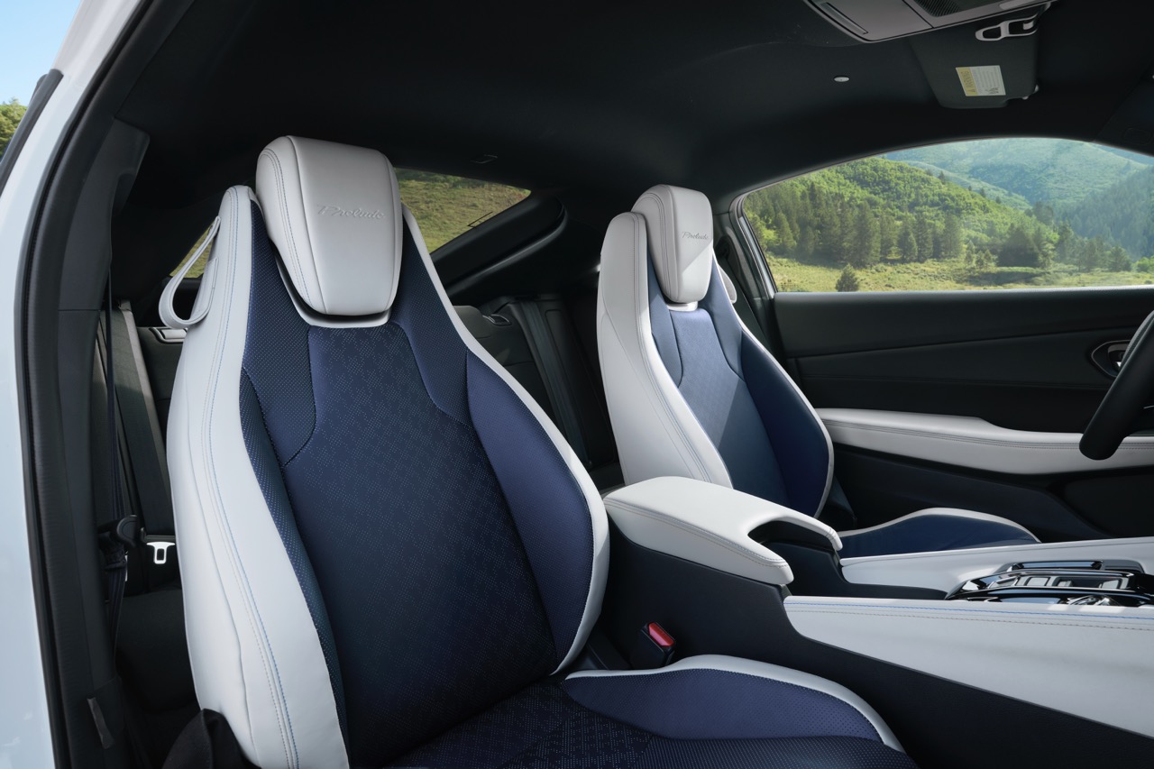 Interior view showing the 2026 Honda Prelude front seats