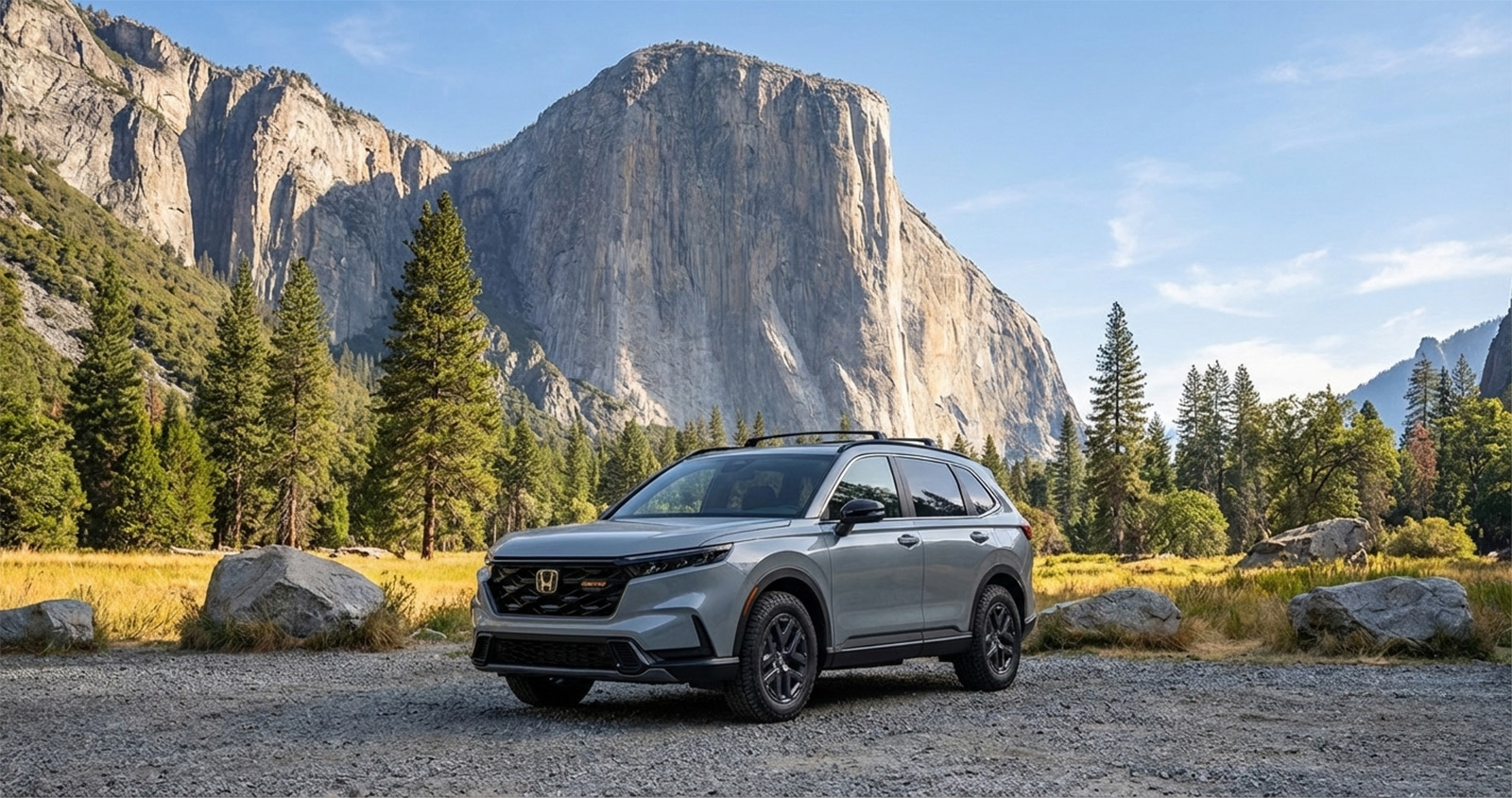 2026 Honda CR-V TrailSport parked with a view of El Capitan in the background