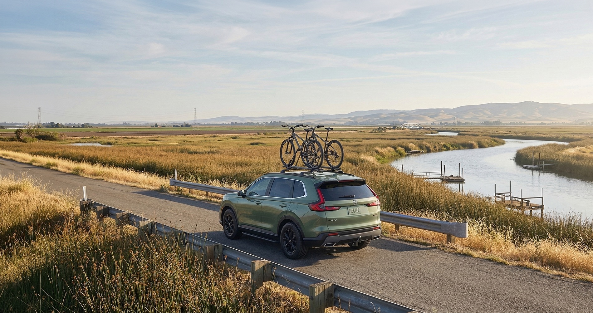 2026 Honda CR-V compact SUV parked along Delta levee road near Discovery Bay California