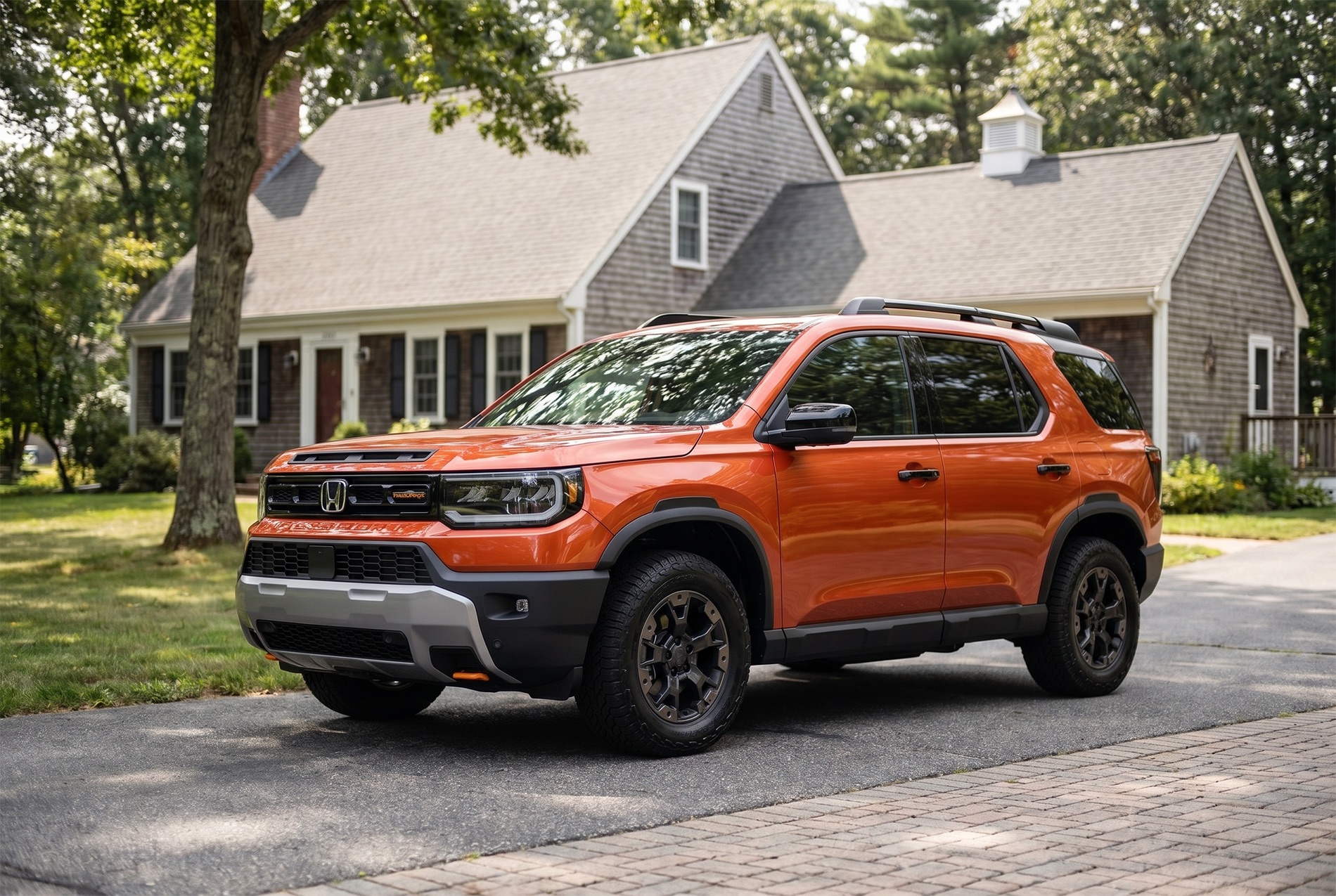 2026 Passport TrailSport Elite trim level parked in the driveway of a typical home in the area of Raynham, MA in New England