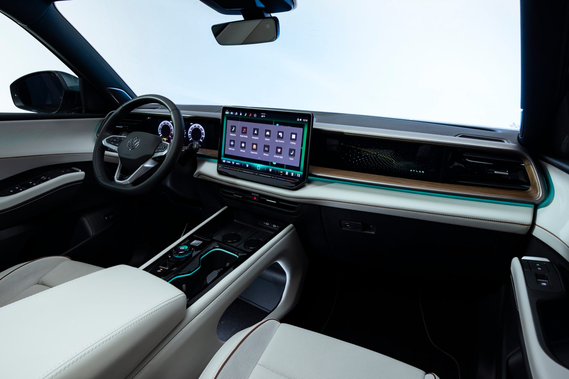 2027 Volkswagen Atlas interior view from the front passenger seat