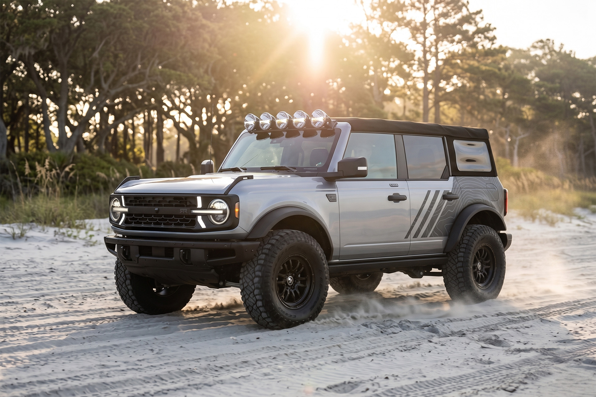Bronco RTR driving on a sandy beach