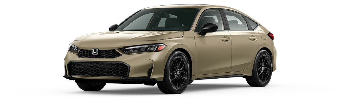 2026 Honda Civic Sport Hybrid Hatchback trim level exterior at Silko Honda in Raynham, MA.
