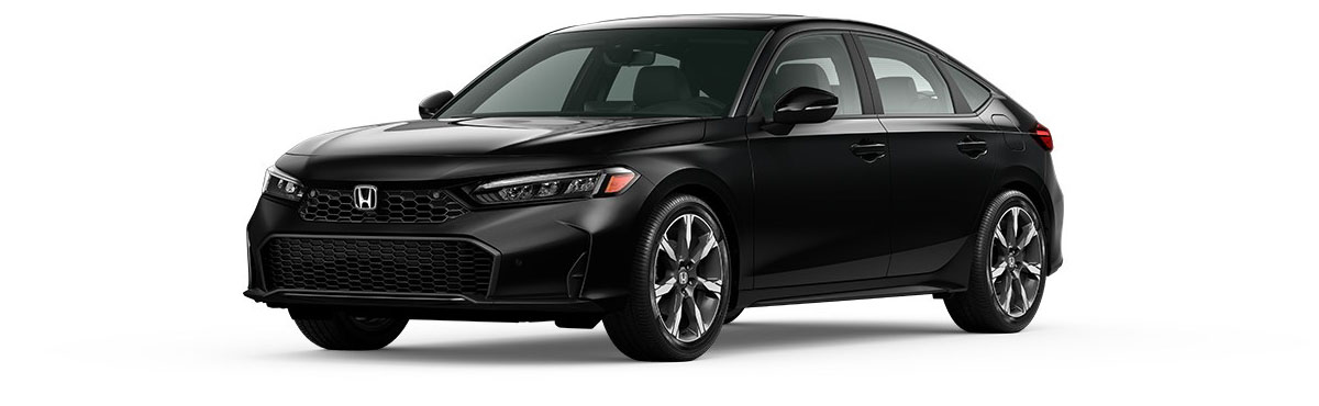 2026 Honda Civic Sport Touring Hybrid Hatchback trim level exterior at Silko Honda in Raynham, MA.