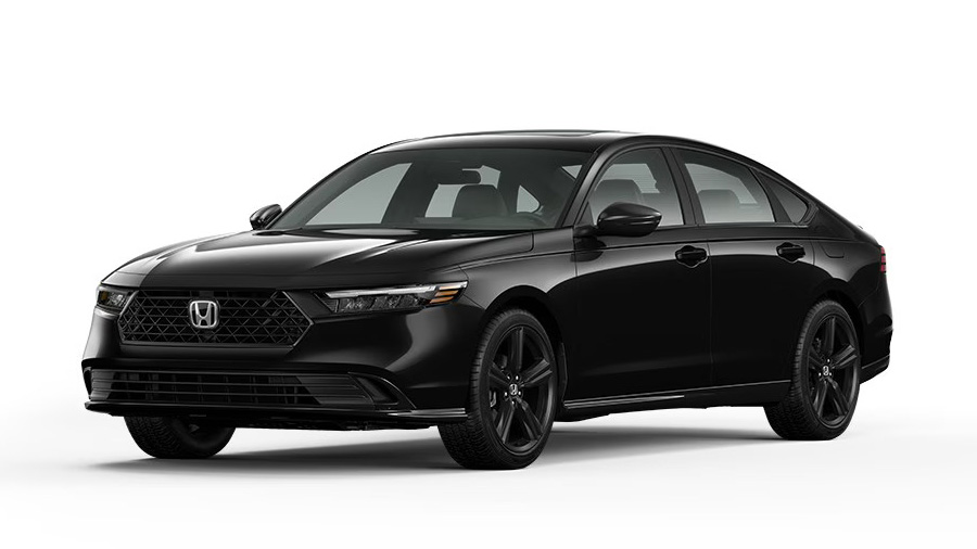 2026 Honda Accord Sport-L Hybrid trim level exterior with matte-black wheels near Silko Honda in Raynham, MA.
