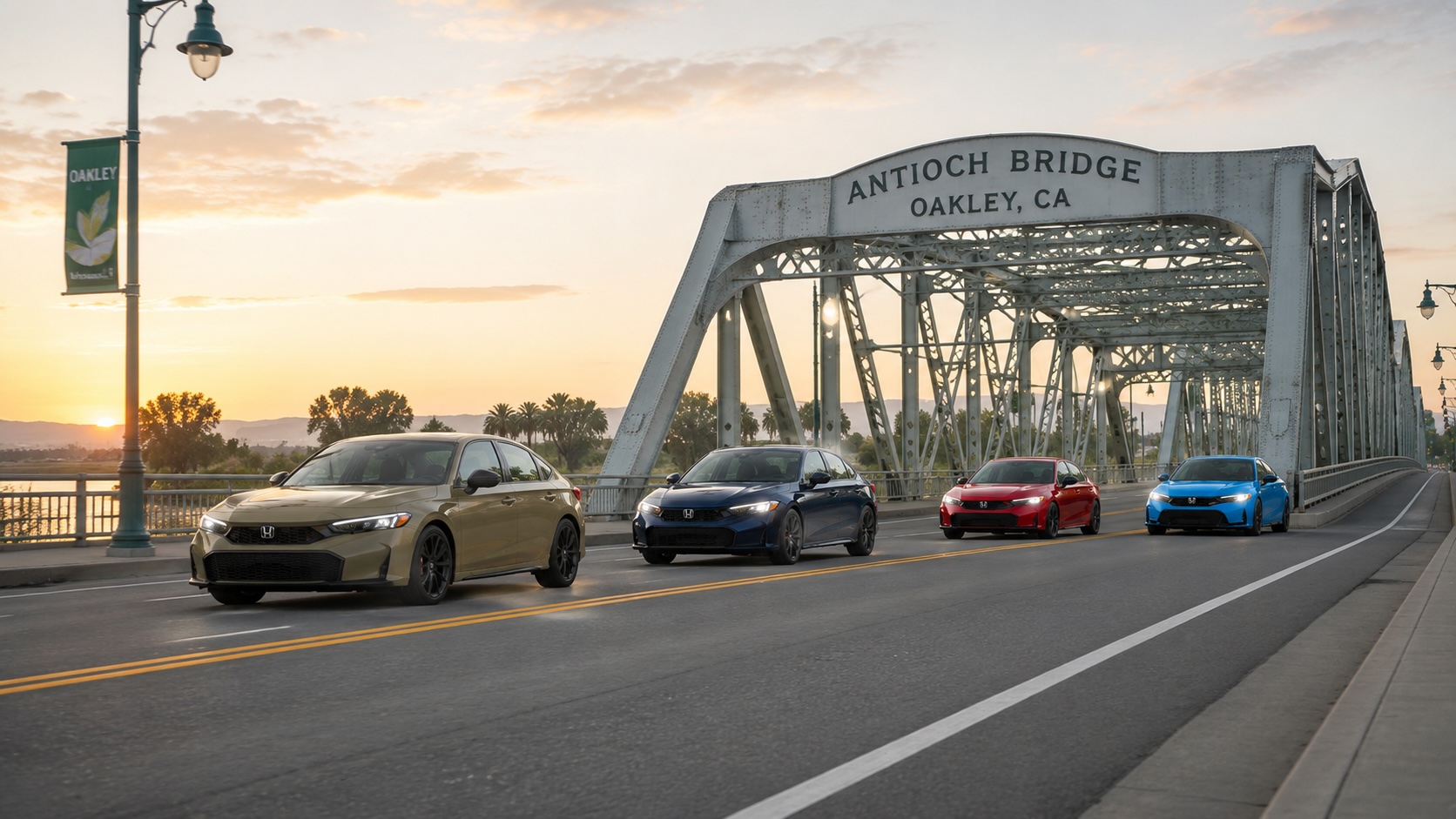 2026 Honda Civic mpg lineup comparison near the Antioch Bridge in Oakley, CA