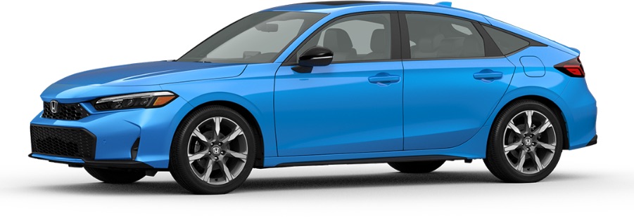 2026 Honda Civic Hatchback in Boost Blue Pearl exterior color