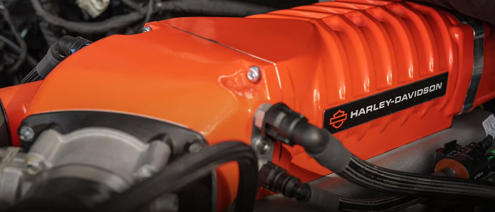 Harley-Davidson F-150 supercharger detail showing performance hardware for the 700+ horsepower specialty truck