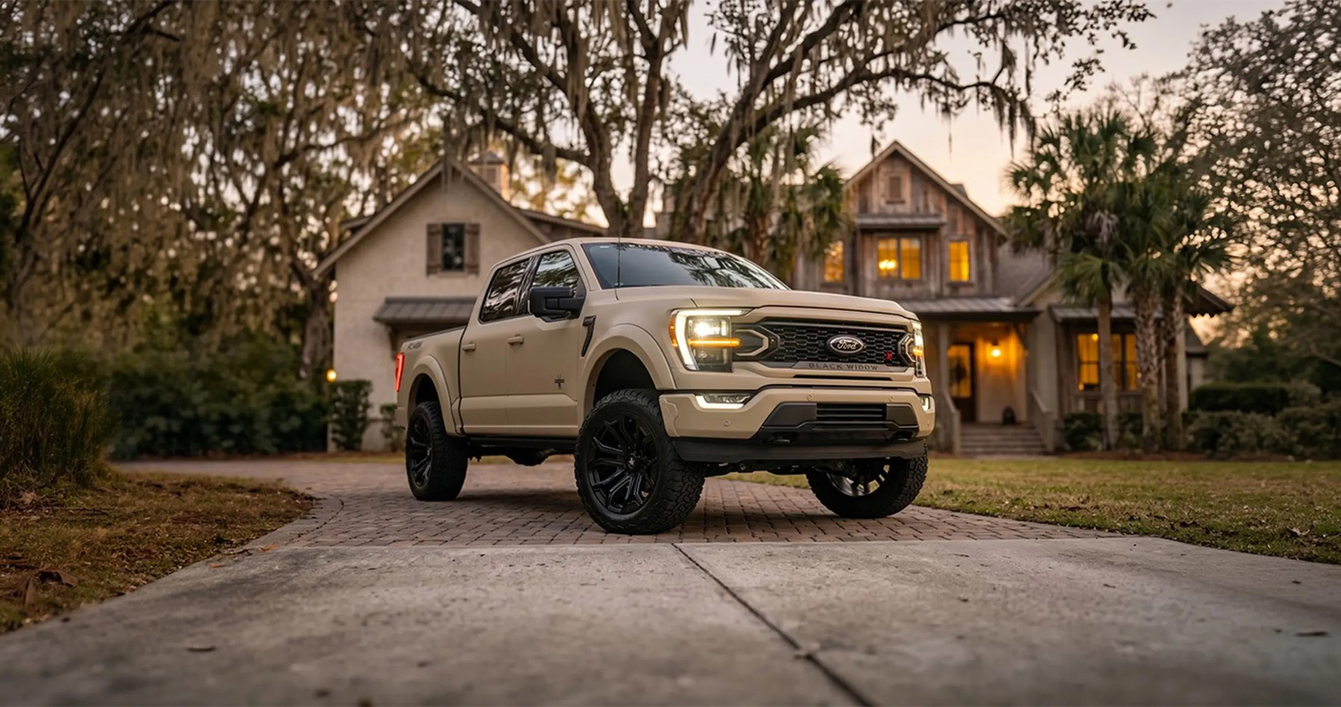 Military Edition Black Widow F-150 parked at a home near Savannah Georgia