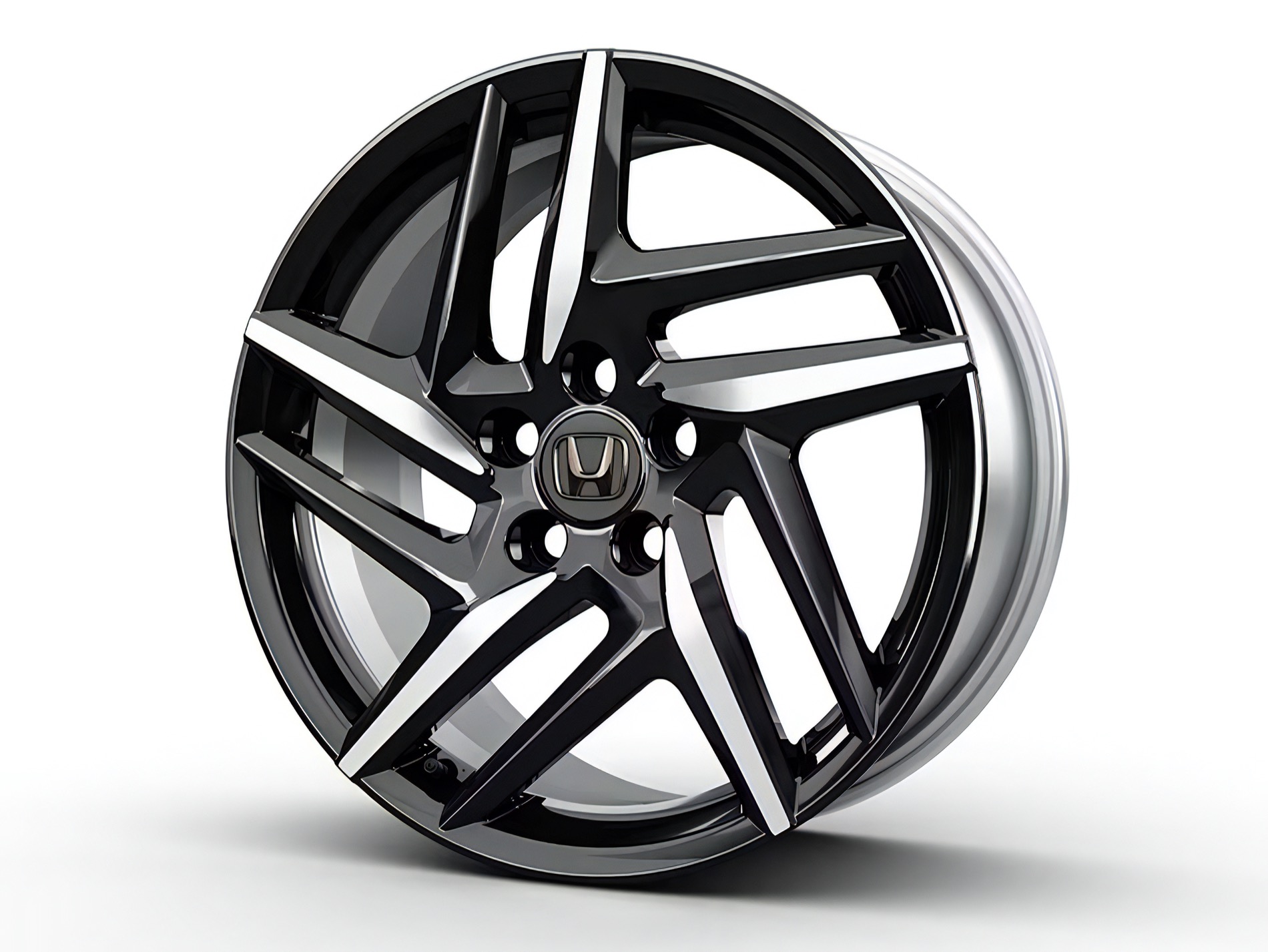 19-inch Gloss Black Machined-Finish Alloy Wheel accessory for the 2026 Honda Prelude.