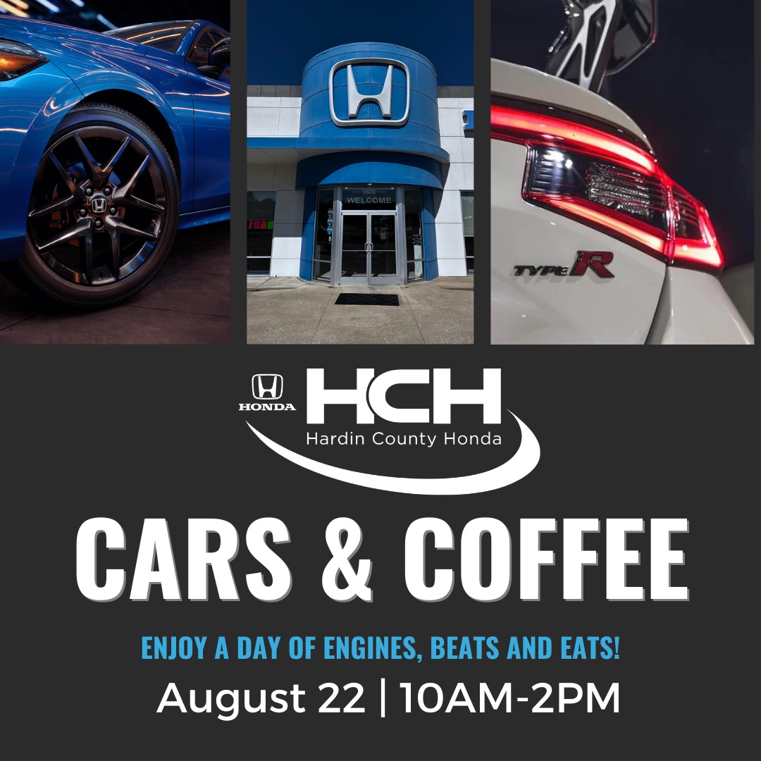 Hardin County Honda Cars and Coffee event in Elizabethtown Kentucky on Saturday August 22 2026 with cars coffee food vendors pet adoptions and kids activities