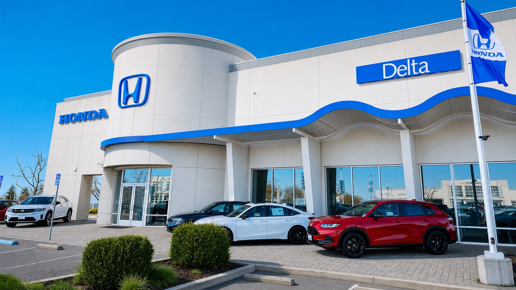 Delta Honda dealership building exterior in Pittsburg California