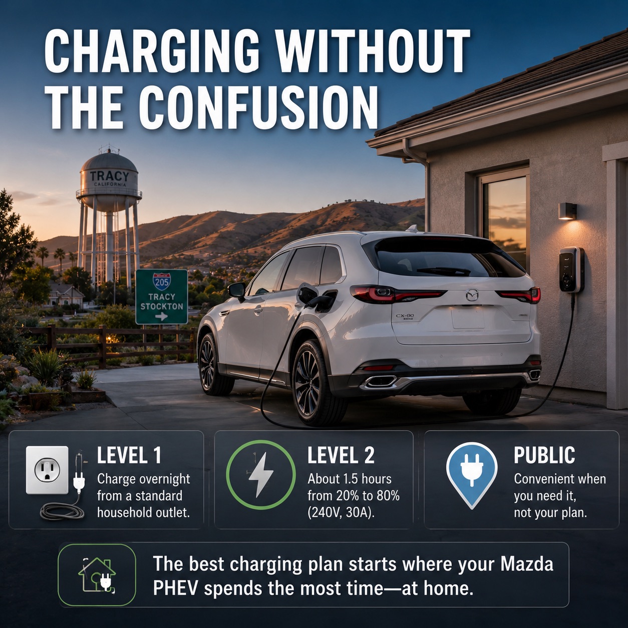 Mazda plug-in hybrid charging at home placeholder image