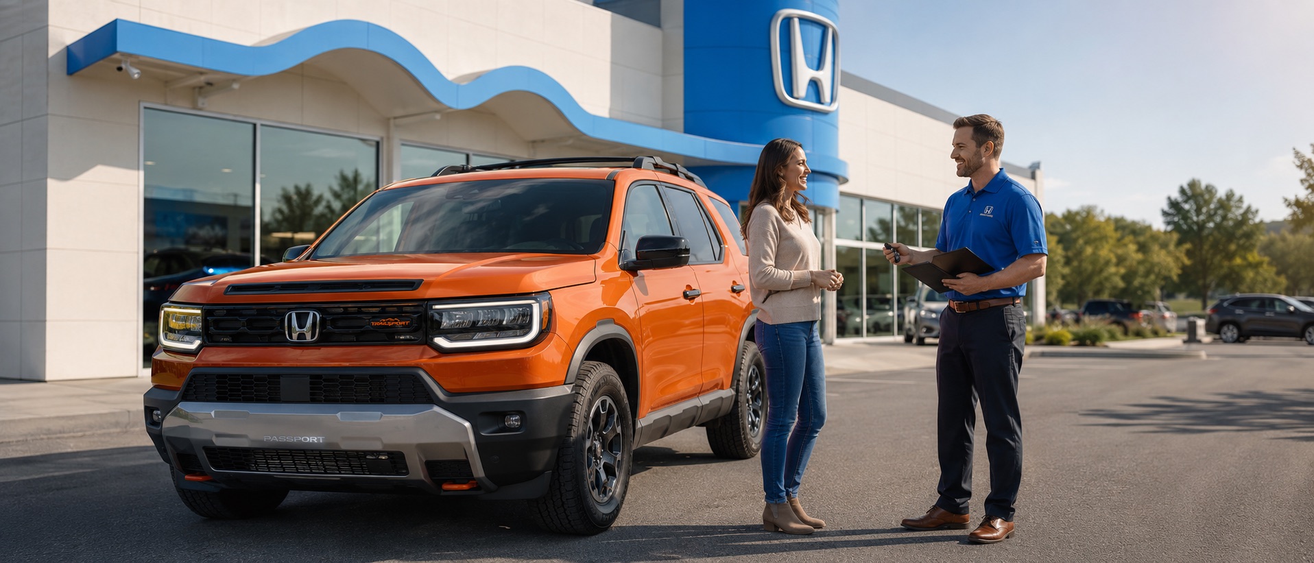 Customer returning a leased vehicle at Hardin County Honda in Elizabethtown, Kentucky.