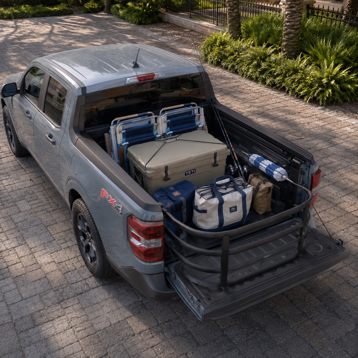 2026 Ford Maverick in Savannah with beach and fishing gear loaded in the truck bed