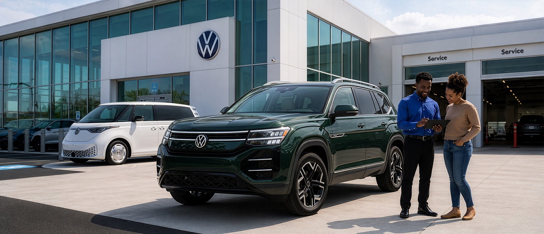 Volkswagen Atlas at Silko Volkswagen of Easton during a maintenance service visit