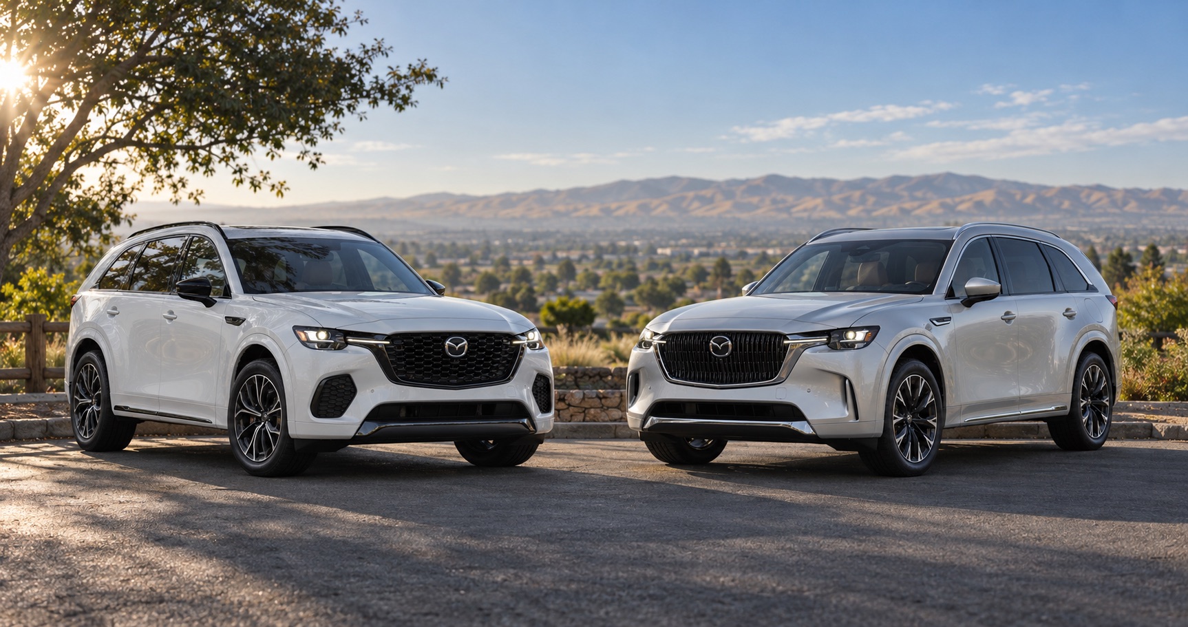 2026 Mazda CX-70 and 2026 Mazda CX-90 overlooking Tracy, CA
