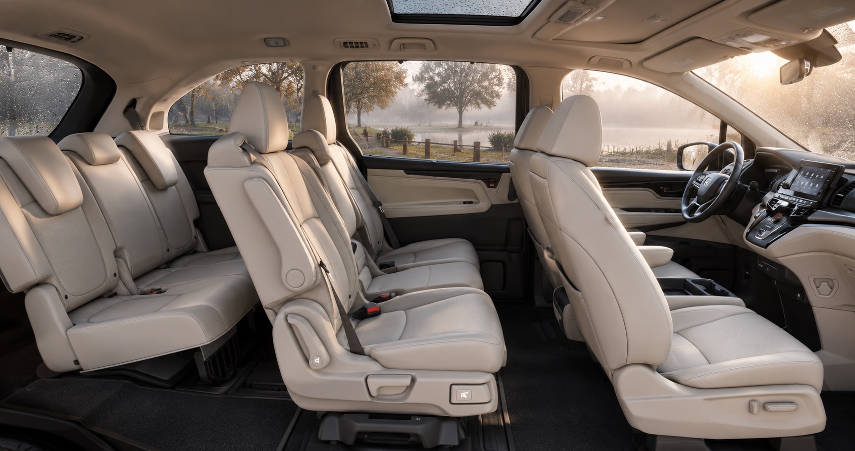 2027 Honda Odyssey Elite three-row interior with Magic Slide second-row seats in Tracy, CA