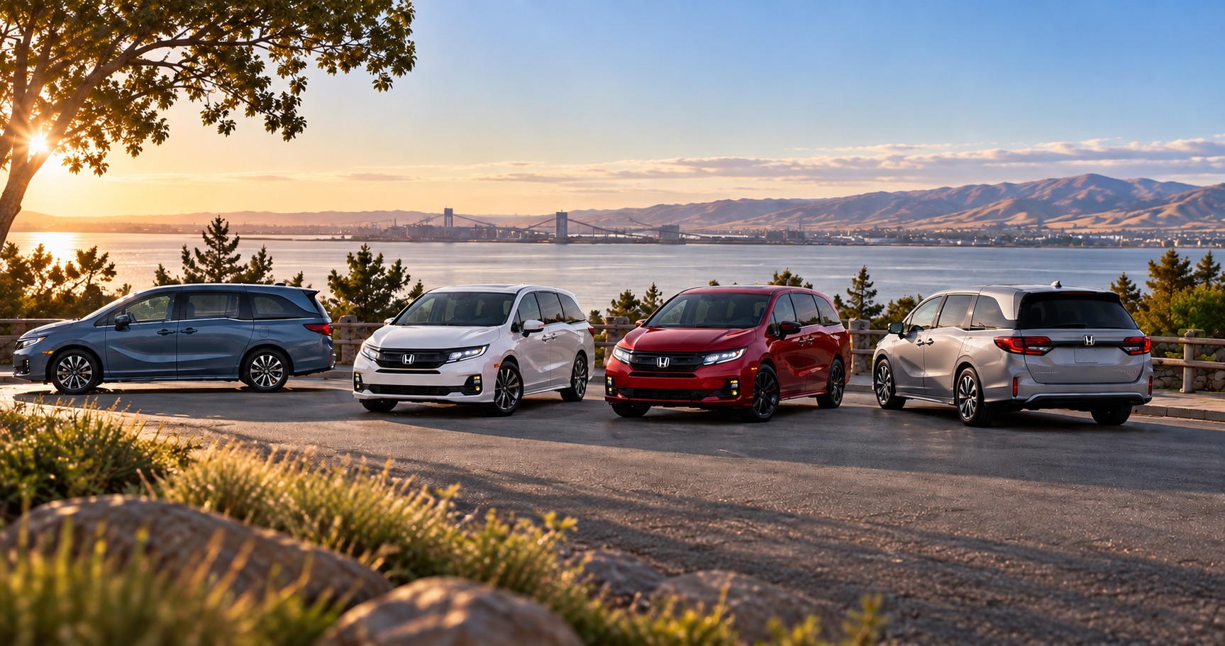 2027 Honda Odyssey EX-L, Sport-L, Touring, and Elite trim levels overlooking Pittsburg, CA