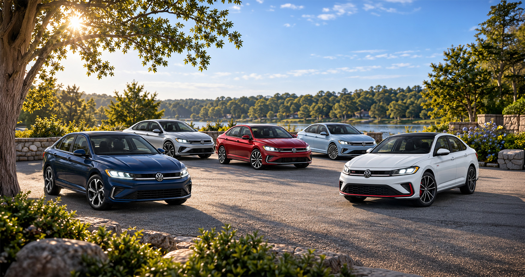 2027 Volkswagen Jetta trim levels and Jetta GLI parked near Easton, MA