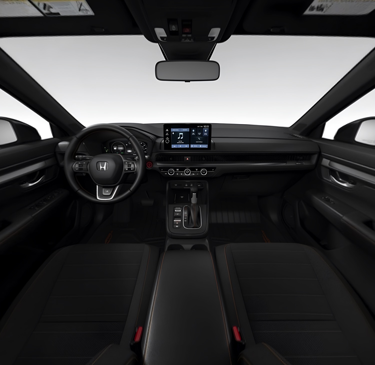 Dark TrailSport cabin reference image from a 2026 Honda CR-V with orange accent stitching