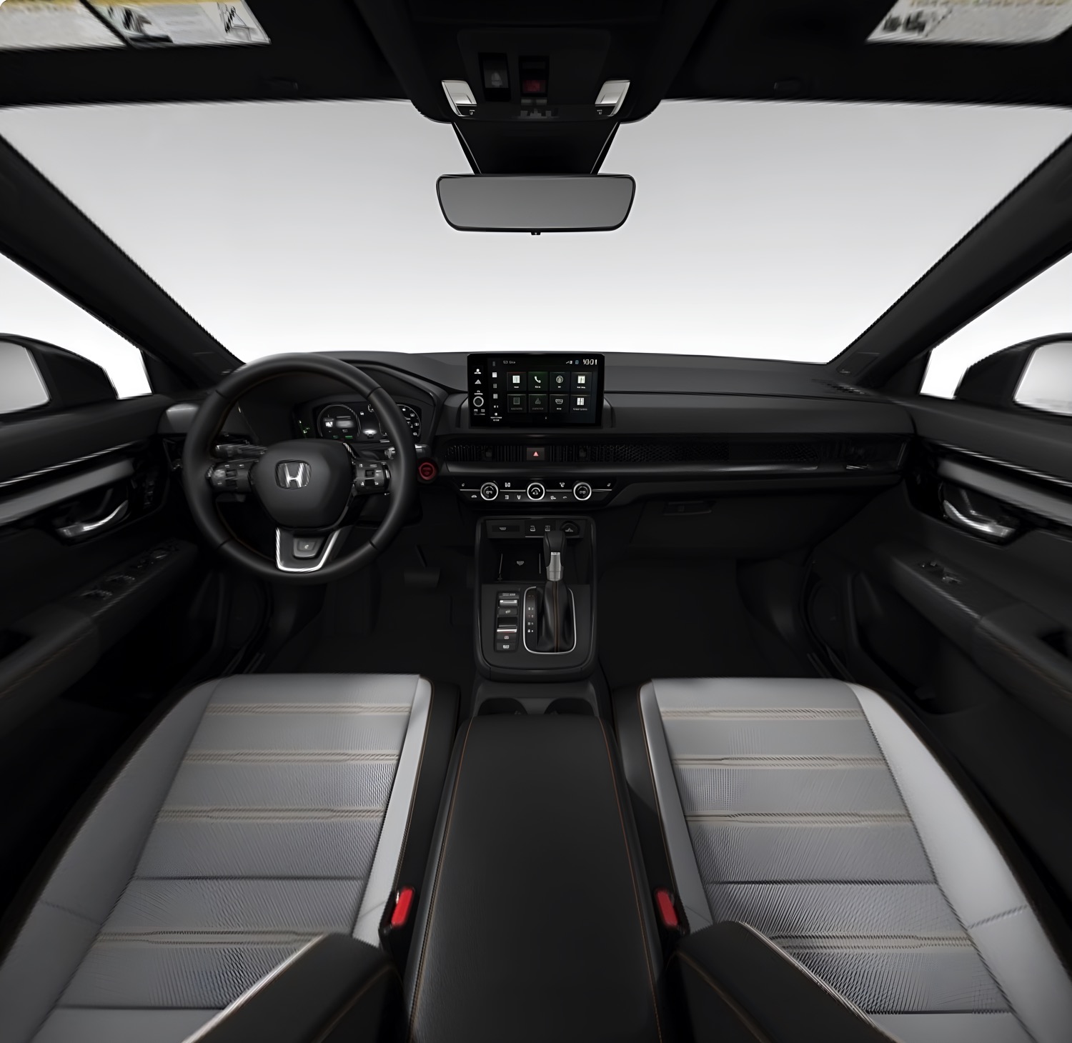 Gray leather interior reference image from a 2026 Honda CR-V; trim accent details may differ